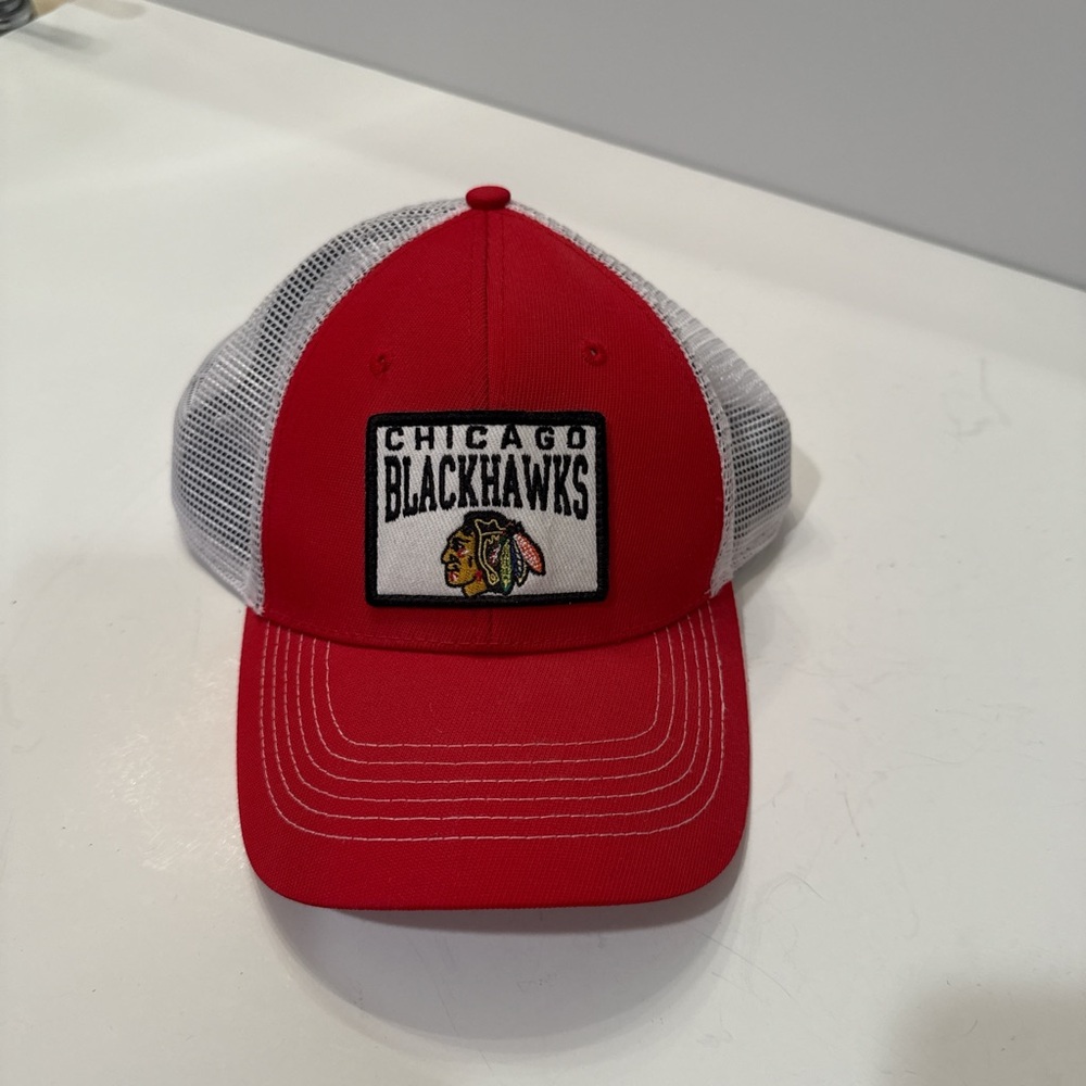 Chicago Blackhawks NHL Red and White Cap